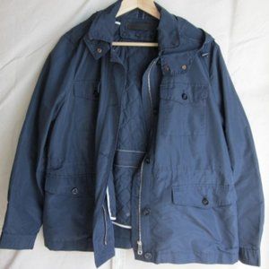 Massimo Dutti windbreaker jacket with removable quilted liner navy XL
